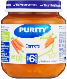 Purity Carrots Infant Fruit Food (125 g, Pack of 1)