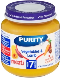 Purity Vegetables & Lamb Vegetables Infant Fruit Food  (125 g, Pack of 1)