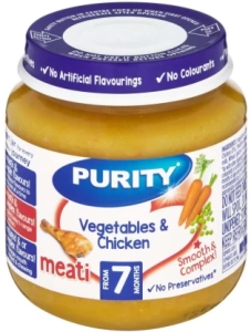 Purity Vegetables & Chicken Vegetables, Chicken Infant Fruit Food (125 g, Pack of 1)