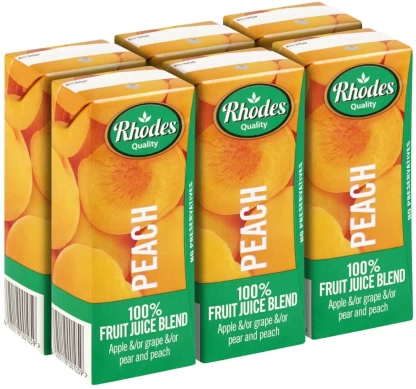 Rhodes Peach 100% Fruit Juice Blend (6 x 200 ml) | Shop Online