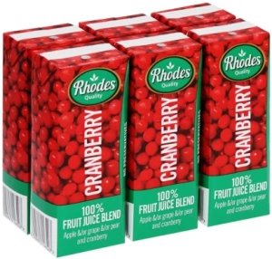 Rhodes Cranberry 100% Fruit Juice Blend (6 x 200 ml) | Shop Online