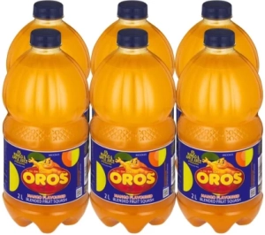Brookes Oros Mango Flavoured Blended Fruit Squash (2 L, Pack of 6) | Shop Online