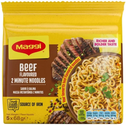 Maggi Beef Flavoured 2 Minutes Noodle Instant Noodles Non-vegetarian (68 g) | Shop Online