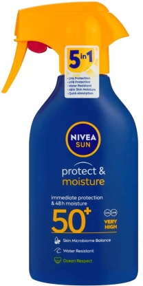 Nivea Sunscreen SPF 50 Protect & Moisture 270 ml | Shop Online