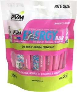 PVM Bite Size Strawberry Flavoured Energy Bar 10 x 20g | Shop Online
