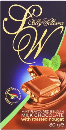 Sally Williams Mint Flavoured with Roasted Nougat Milk Chocolate Slab 80g | Shop Online