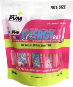PVM Bite Size Choc Strawberry Flavoured Energy Bar 10 x 20g | Shop Online