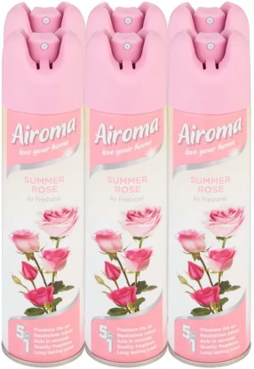 Airoma Rose Spray Air Freshener 6 x 210 ml | Shop Online