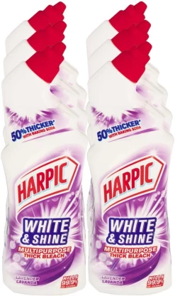 Harpic White & Shine Multipurpose Thick Bleach Lavender Liquid Toilet Cleaner 6 x 750 ml | Shop Online
