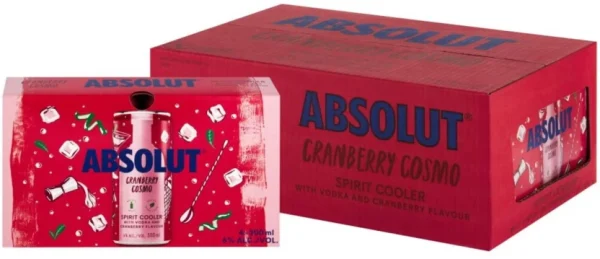Absolut Cranberry Cosmo Sprit Cooler  (Pack of 24 x 300 ml) | Shop Online