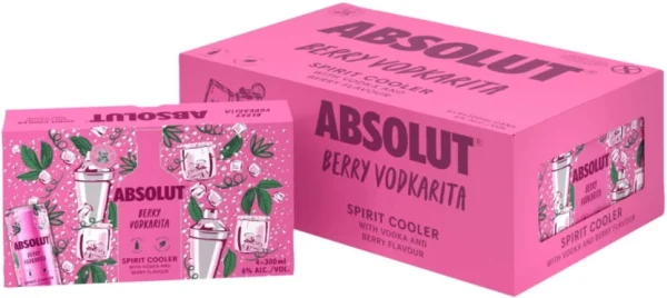 Absolut Berry Vodkarita Sprit Cooler  (Pack of 24 x 300 ml) | Shop Online
