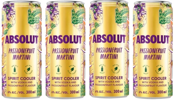 Absolut Passionfruit Martini Sprit Cooler  (Pack of 4 x 300 ml) | Shop Online