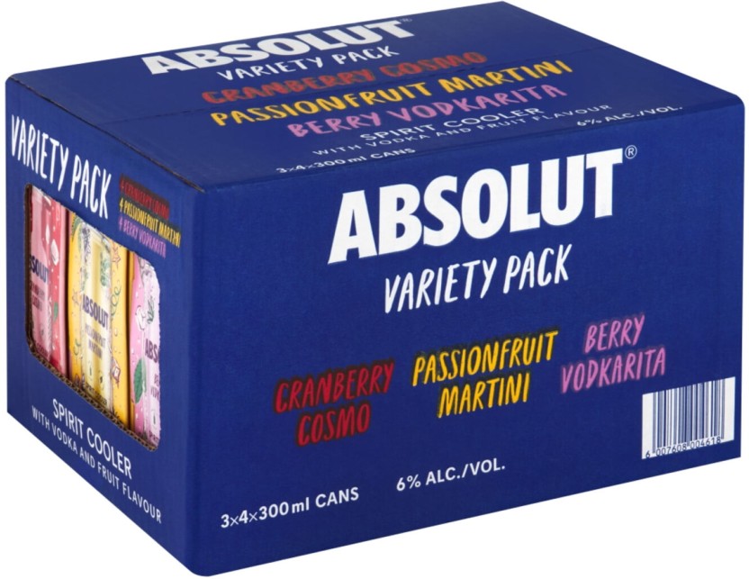 Absolut Variety Pack Sprit Cooler  (300 ml) | Shop Online