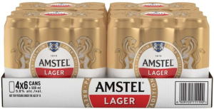 Amstel Premium Lager Alcoholic Beer Can (5% Alcohol, Pack of 24x 500 ml) | Shop Online