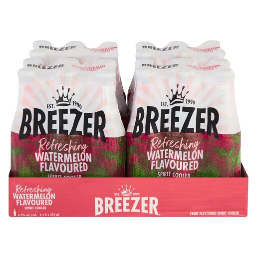 Bacardi Watermelon Breezer Sprit Cooler  (Pack of 24 x 275 ml) | Shop Online - Image 2