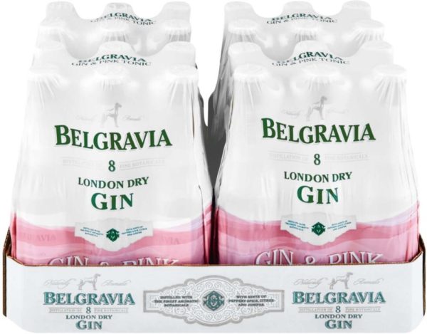 Belgravia Gin & Pink Tonic Bottle (Pack of 24 x 275ml, 5 Percent Alcohol Volume) | Shop Online
