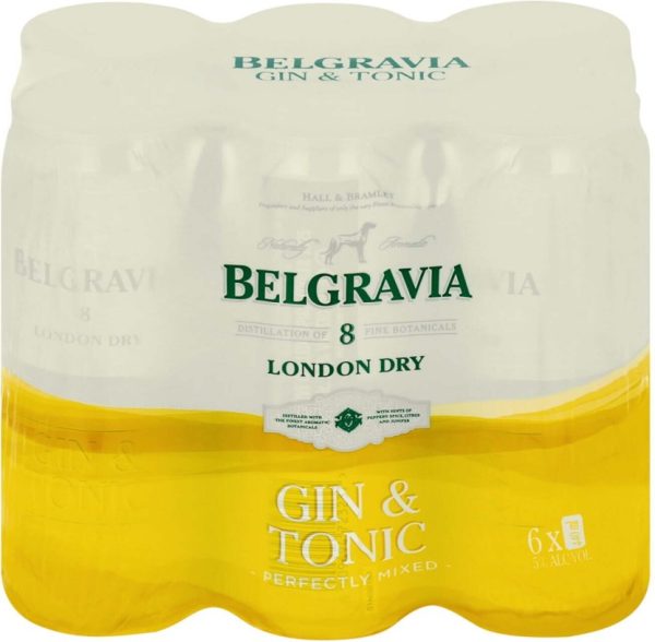 Belgravia Gin & Tonic Can ( Pack of 6 x 440ml, 5 Percent Alcohol Volume) | Shop Online