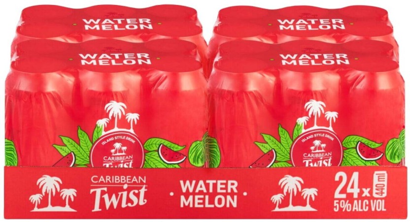 Caribbean Twist Watermelon Spirit Premix  (Pack of 24 x 440 ml) | Shop Online - Image 2