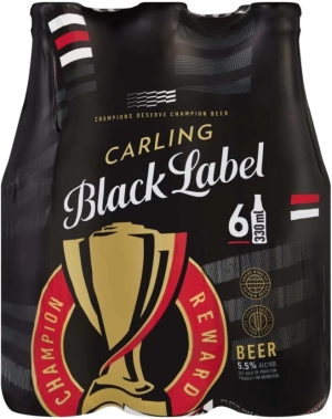 Carling Lager Alcoholic Beer Bottle (5.5% Alcohol, Pack of 6 x 330 ml) | Shop Online