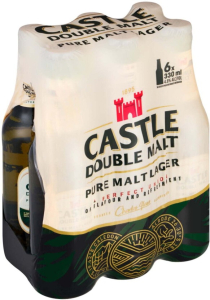 Castle Double Malt Lager Alcoholic Beer Bottle (4.8% Alcohol, Pack of 6x 330 ml) | Shop Online