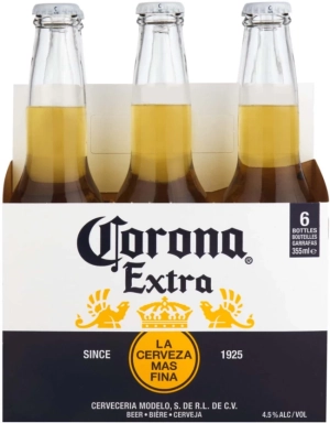 Corona Extra Lager Alcoholic Beer Bottle (4.5% Alcohol, Pack of 6 x 355 ml) | Shop Online