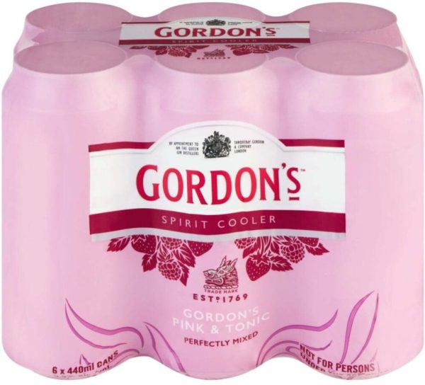Gordon’s Premium Pink & Tonic ( Pack of 6 x 440ml Cans,5. 5 Percent Alcohol Volume) | Shop Online
