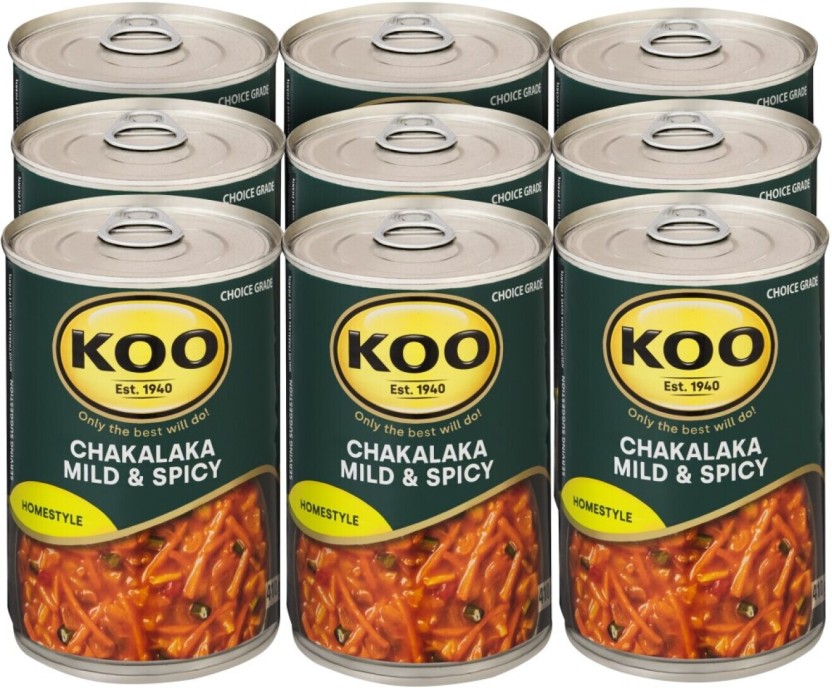 Koo Chakalaka Mild and Spicy Vegetables  ( Pack of 12 x 410 g) | Shop Online