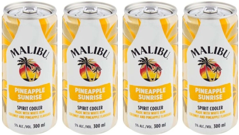 Malibu Pineapple Sunrise Cooler Spirit Cooler (Pack of 4 x 300 ml) | Shop Online - Image 3