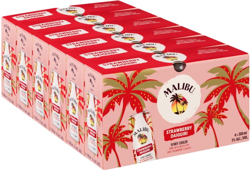 Malibu Strawberry Daiquiri Sprit Cooler  (Pack of 24 x 300 ml) | Shop Online