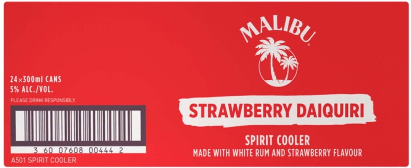 Malibu Strawberry Daiquiri Sprit Cooler  (Pack of 24 x 300 ml) | Shop Online - Image 2