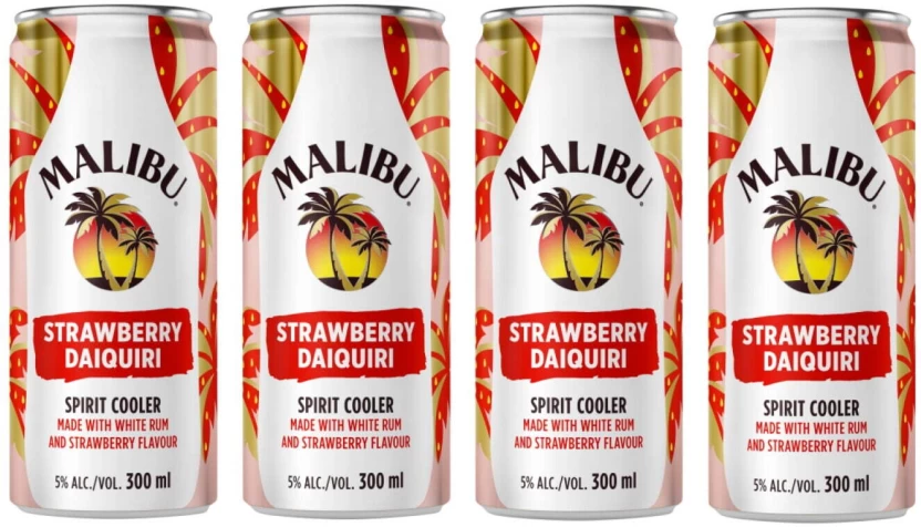 Malibu Strawberry Daiquiri Sprit Cooler  (Pack of 4 x 300 ml) | Shop Online