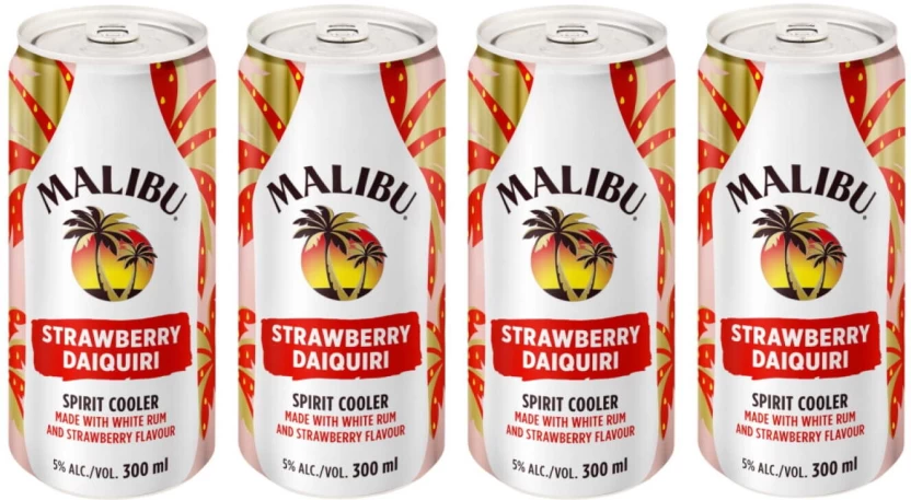 Malibu Strawberry Daiquiri Sprit Cooler  (Pack of 4 x 300 ml) | Shop Online - Image 2