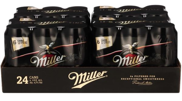 Miller Genuine Draft Beer Can (4.7% Alcohol, Pack of 24 x 440 ml) | Shop Online