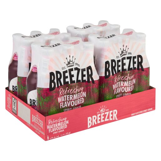 Bacardi Watermelon Breezer Sprit Cooler  (Pack of 24 x 275 ml) | Shop Online
