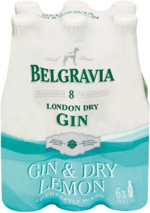 Belgravia Gin & Dry Lemon Bottle (Pack of 6 x 275ml, 5 Percent Alcohol) | Shop Online