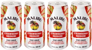 Malibu Strawberry Daiquiri (5 Percent Alcohol, Pack of 4 x 300 ml) | Shop Online