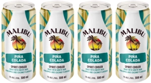 Malibu Pina Colada (5 Percent Alcohol, Pack of 4 x 300 ml) | Shop Online