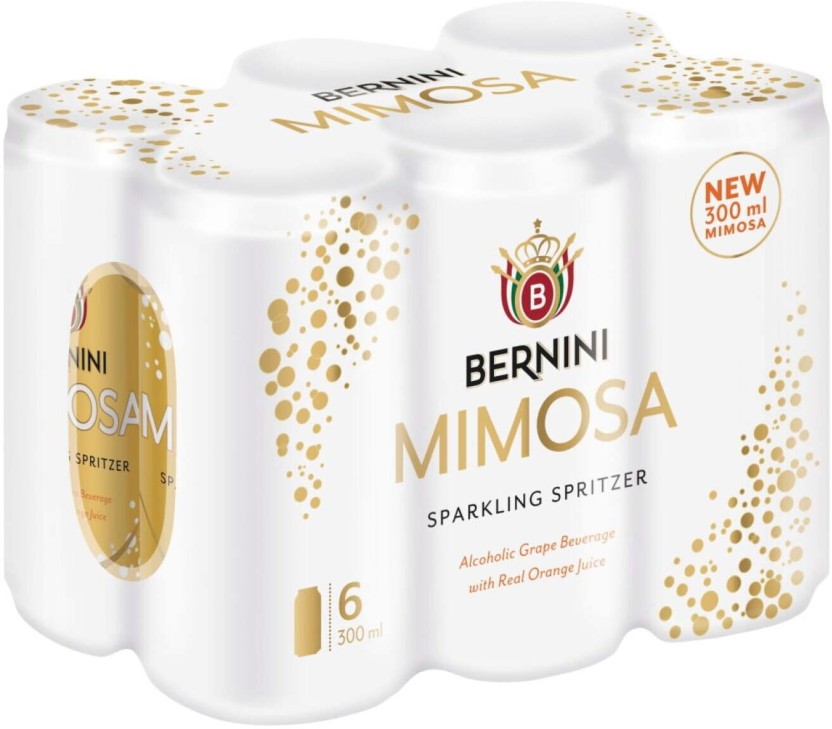 Bernini Mimosa Sparkling Spritzer Spritzer  (Pack of 6 x 300 ml) | Shop Online