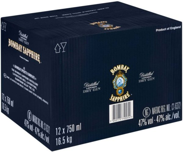 Bombay London Dry Gin  (Pack of 12 x 750 ml) | Shop Online