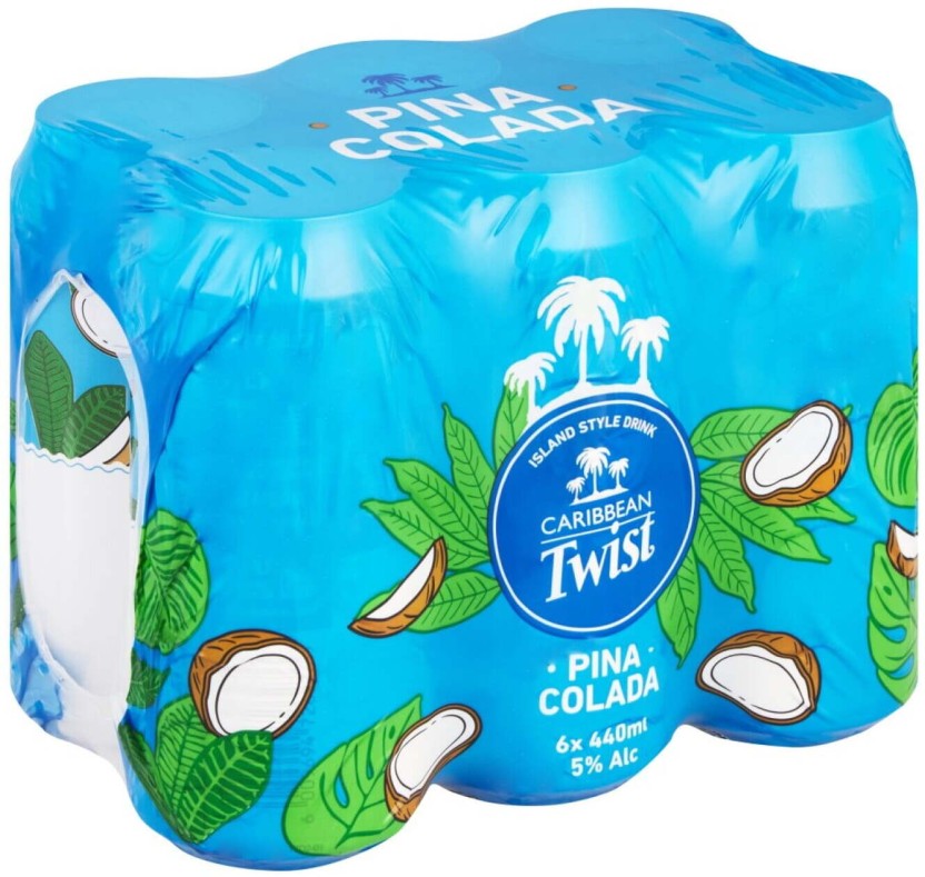 Caribbean Twist Pina Colada Spirit Premix  (Pack of 6 x 440 ml) | Shop Online
