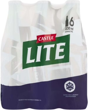 Castle Lite Bottle  (Pack of 6 x 330 ml) | Shop Online