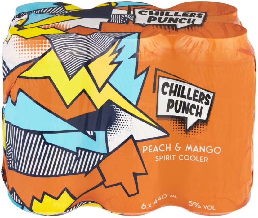 Chillers Punch Peach & Mango Sprit Cooler  (Pack of 6 x 440 ml) | Shop Online - Image 2
