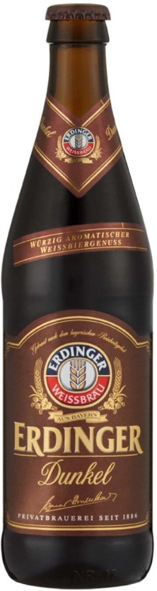 Erdinger Dunkel Dark Wheat NRB Weiss Bottle  (Pack of 4 x 500 ml) | Shop Online