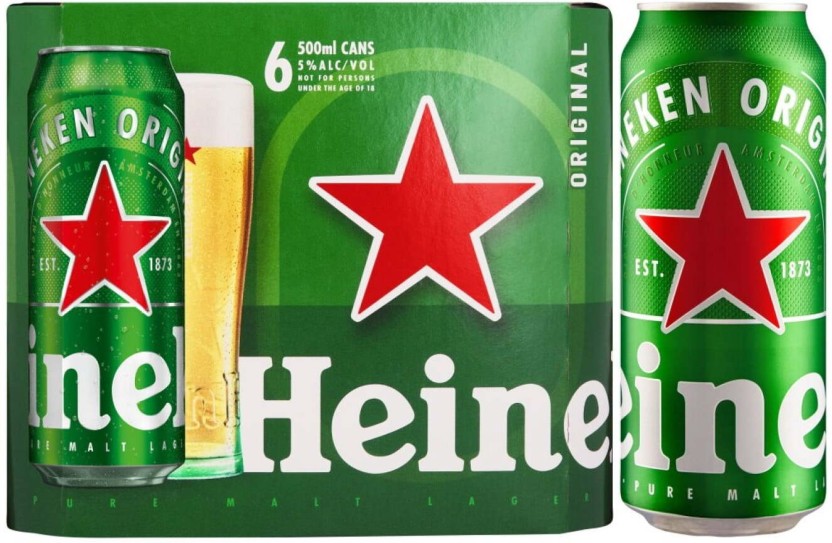 Heineken Lager Can Beer Lager Can  (Pack of 6 x 500 ml) | Shop Online