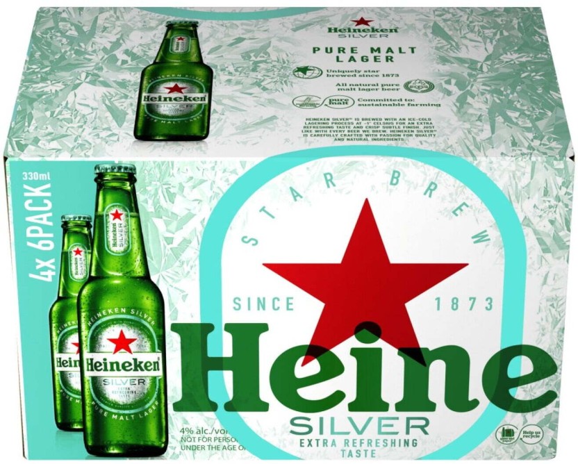 Heineken Silver Lager Bottle  (Pack of 24 x 330 ml) | Shop Online