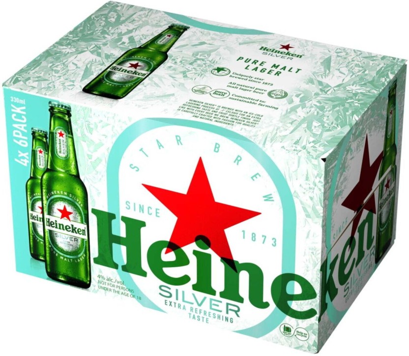 Heineken Silver Lager Bottle  (Pack of 24 x 330 ml) | Shop Online - Image 3