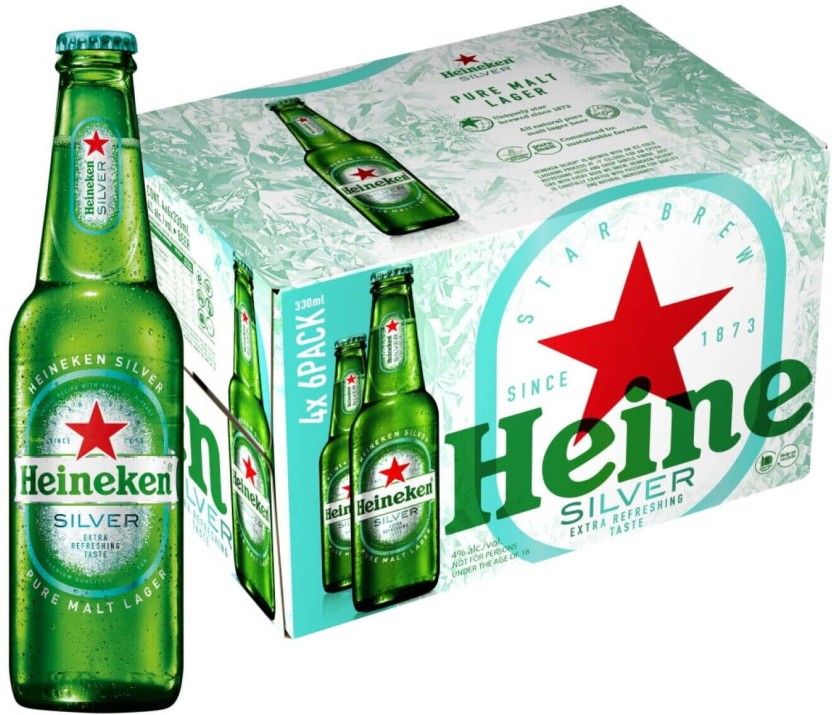 Heineken Silver Lager Bottle  (Pack of 24 x 330 ml) | Shop Online - Image 4