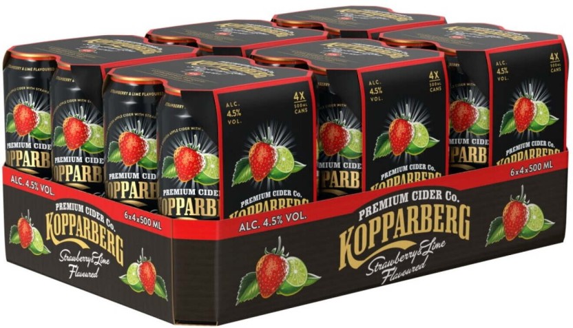 Kopparberg Strawberry and Lime Cider  (Pack of 24 x 500 ml) | Shop Online