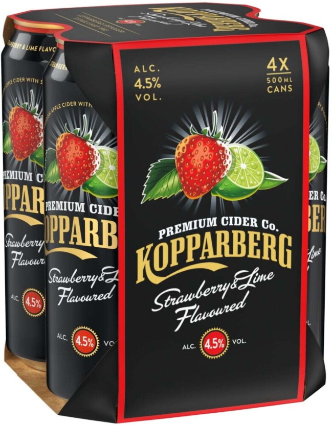 Kopparberg Strawberry and Lime Cider  (Pack of 4 x 500 ml) | Shop Online