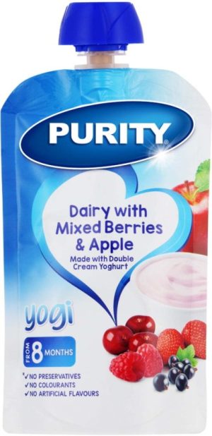 Purity Dairy with Mixed Berries & Apple Baby Food (110 g, Pack of 1) | Shop Online